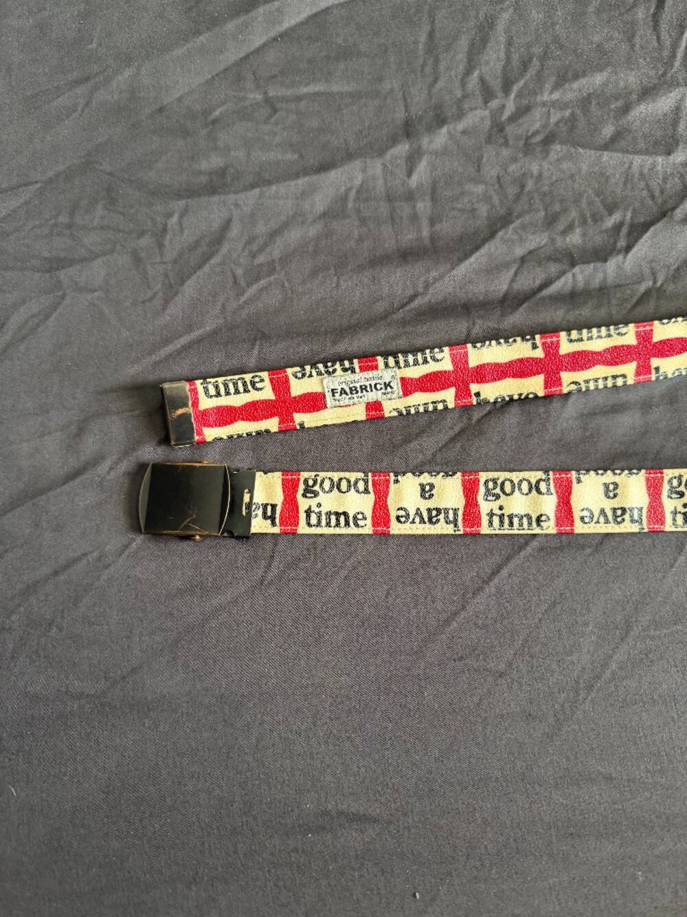 Have a Good Time Checkered Canvas Strap